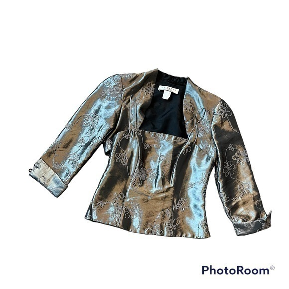 Vintage J. R. Nites by Caliendo chrome dress tank top with matching coat - Picture 1 of 10